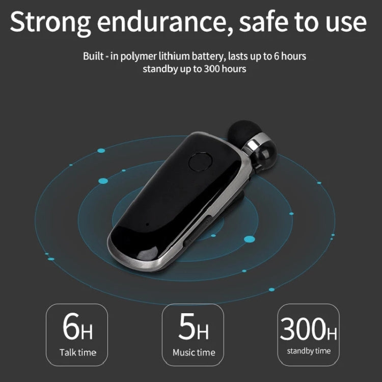 K39 Wireless Bluetooth Headset CSR DSP chip In-Ear Vibrating Alert Wear Clip Hands Free Earphone (White) - Bluetooth Earphone by PMC Jewellery | Online Shopping South Africa | PMC Jewellery