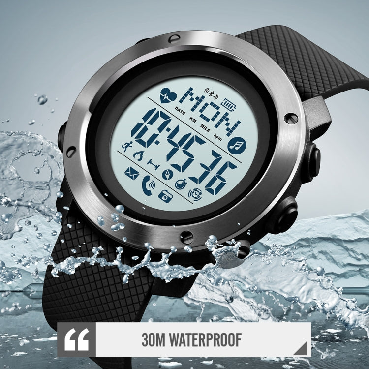 SKMEI 1511 Simple Bluetooth Men Smart Waterproof Compass Adult Smart Watch(Rubber Shell Black) - Sport Watches by SKMEI | Online Shopping South Africa | PMC Jewellery | Buy Now Pay Later Mobicred