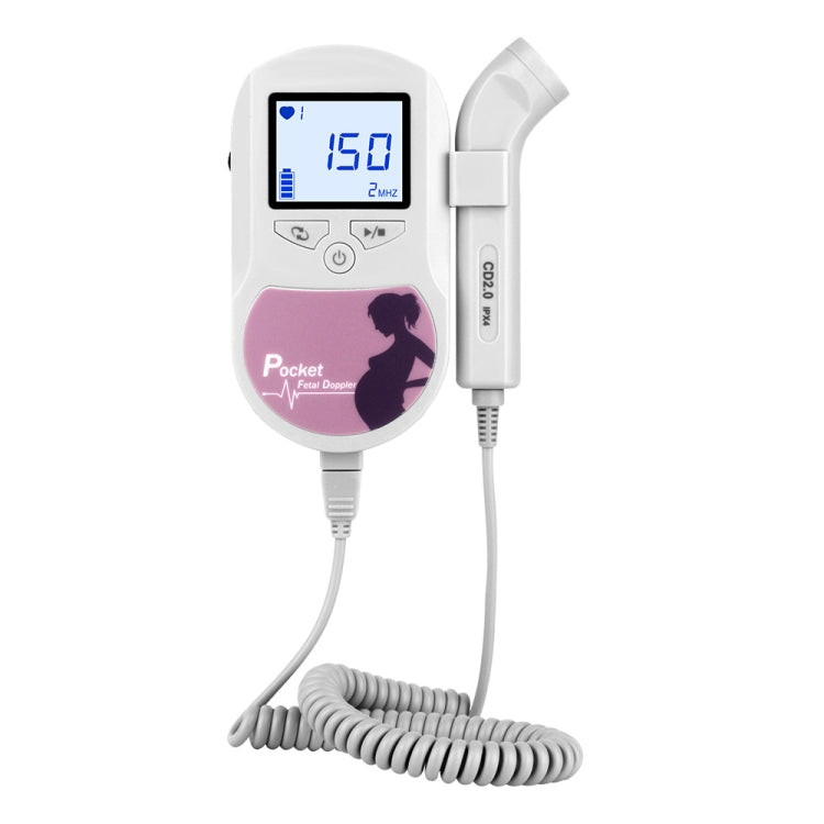 Baby Sound C   Fetal Doppler Prenatal Pocket Digital  Ultrasound Detector Angel Heartbeat Pregnant Doppler Prenatal Monitor(Rose Red) - Heart Rate Monitoring by PMC Jewellery | Online Shopping South Africa | PMC Jewellery