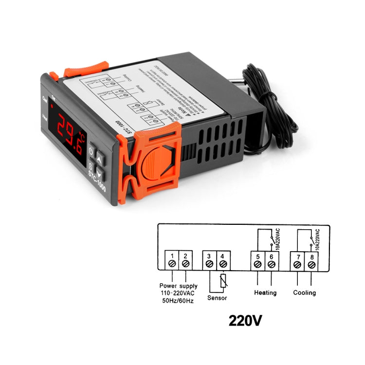 STC-1000 220V Digital Temperature Controller LED Temperature Regulator Thermostat for Incubator Relay 10A Heating and Cooling - Thermostat & Thermometer by PMC TechLife | Online Shopping South Africa | PMC TechLife