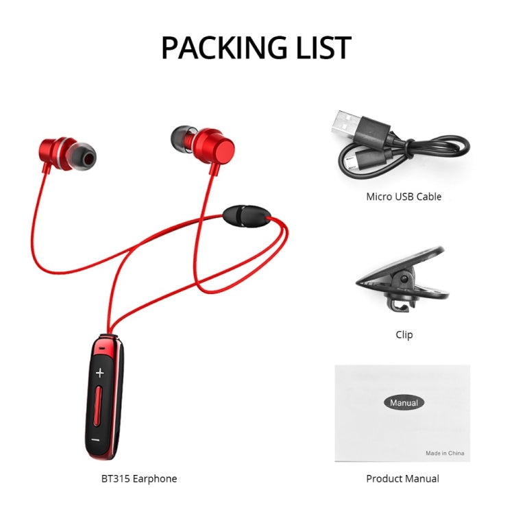 BT315 Sport Bluetooth Headset Wireless Stereo Earphone Bluetooth 4.1 Earpiece With Mic Sport Bass Magnetic Necklace Earpiece(Pink) - Sport Earphone by PMC Jewellery | Online Shopping South Africa | PMC Jewellery