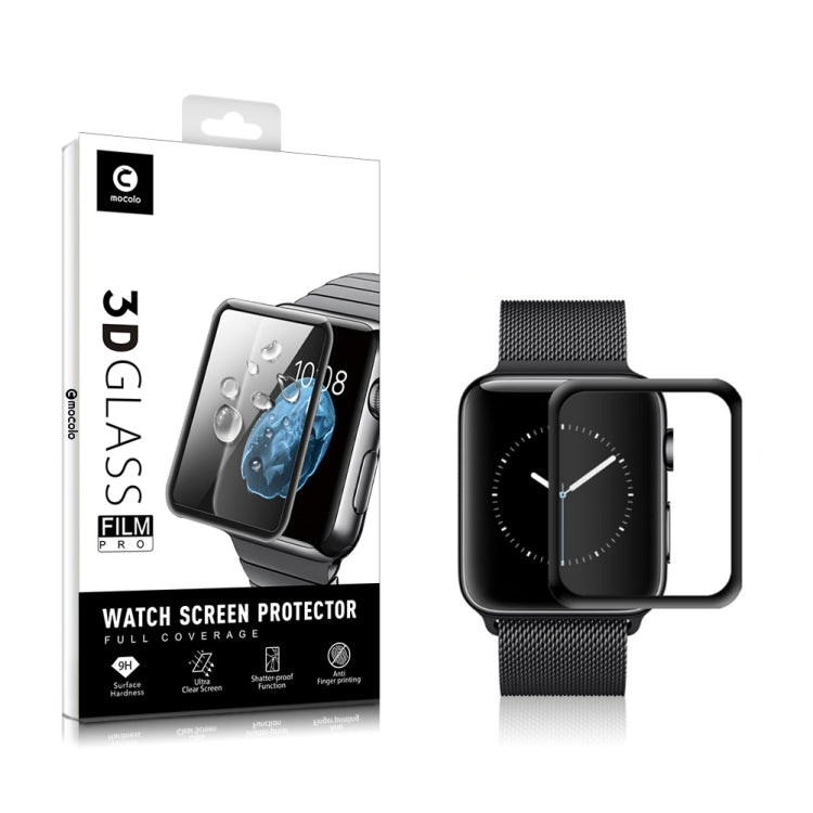 For Apple Watch series 5 /4 40mm 2pcs mocolo 0.33mm 9H 3D Round Edge Tempered Glass Film - Watch Cases by mocolo | Online Shopping South Africa | PMC Jewellery | Buy Now Pay Later Mobicred