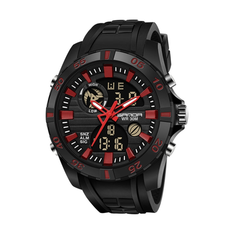 SANDA 791 Watch Genuine Fashion Sports Multifunction Electronic Watch Popular Men luminous Wrist Watch(Red) - Sport Watches by SANDA | Online Shopping South Africa | PMC Jewellery | Buy Now Pay Later Mobicred