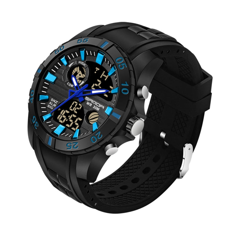 SANDA 791 Watch Genuine Fashion Sports Multifunction Electronic Watch Popular Men luminous Wrist Watch(Blue) - Sport Watches by SANDA | Online Shopping South Africa | PMC Jewellery | Buy Now Pay Later Mobicred