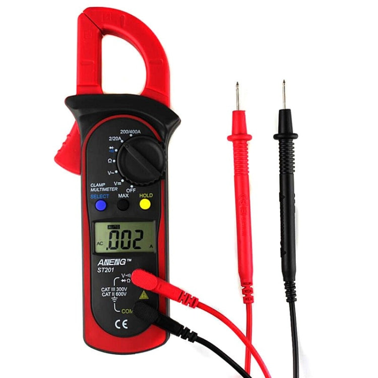 ANENG ST201 AC And DC Digital Clamp Multimeter Voltage And Current Measuring Instrument Tester(Red) - Digital Multimeter by ANENG | Online Shopping South Africa | PMC Jewellery | Buy Now Pay Later Mobicred