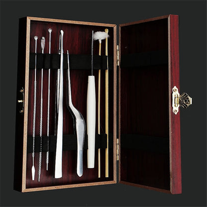 8-in-1 Wooden Box Ear Picking Tool Set - Ear Care Tools by PMC Jewellery | Online Shopping South Africa | PMC Jewellery