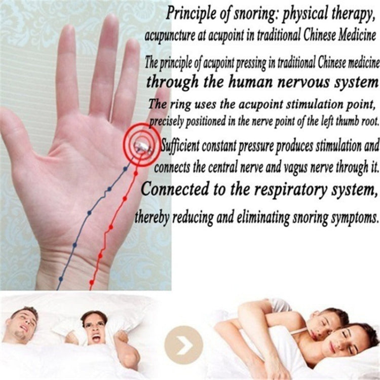 Acupressure Anti Snore Ring Treatment Reflexology Anti Snoring Apnea Sleeping Device(Black) - Anti Snoring Tools by PMC Jewellery | Online Shopping South Africa | PMC Jewellery