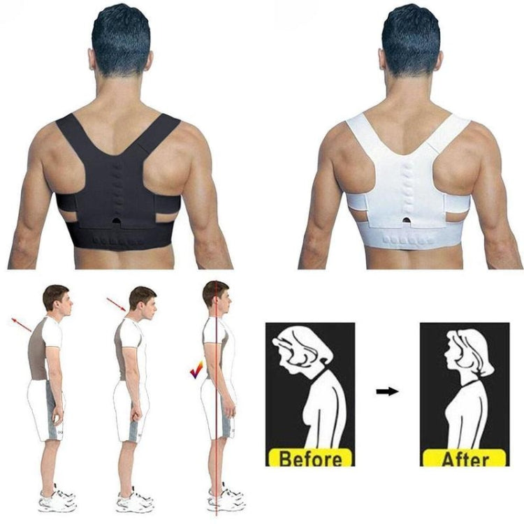Magnetic Therapy Posture Corrector Brace Shoulder Back Support Belt for Men Women Adult Braces Supports Upper Correction Corset, Size:S(White) - Corrector by posture sport | Online Shopping South Africa | PMC Jewellery
