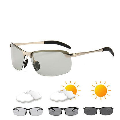 Photochromic Sunglasses Day and Night Vision Driving Eyewear (Silver) - Sunglasses by PMC Jewellery | Online Shopping South Africa | PMC Jewellery