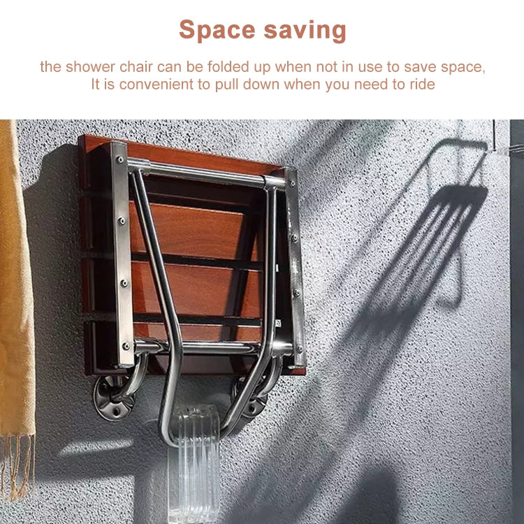 Folding Solid Wood Wall Mounted Relaxation Shower Chair(F Fype) - free shipping - PMC TechLife - Order now!