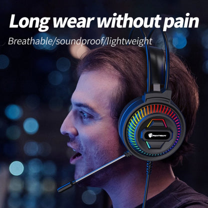 PANTSAN PSH-400 USB Computer Head-Mounted Luminous RGB Wired Headset, Specification:3.5mm White - Multimedia Headset by PANTSAN | Online Shopping South Africa | PMC Jewellery