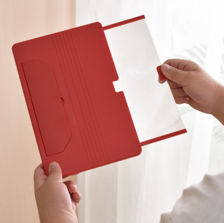 12 Inch Pull-Out Mobile Phone Screen Magnifier 3D Desktop Stand, Style:Blu-ray Model(Red) - Screen Magnifier by PMC TechLife | Online Shopping South Africa | PMC TechLife