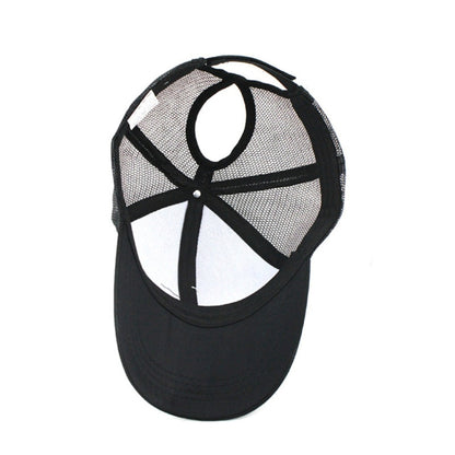 Summer Cotton Mesh Opening Ponytail Hat Sunscreen Baseball Cap, Specification:No Mark(Red Wine) - Peaked Cap by PMC Jewellery | Online Shopping South Africa | PMC Jewellery