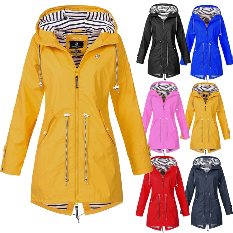 Women Waterproof Rain Jacket Hooded Raincoat, Size:M(Navy Blue) - Hoodie by PMC Jewellery | Online Shopping South Africa | PMC Jewellery