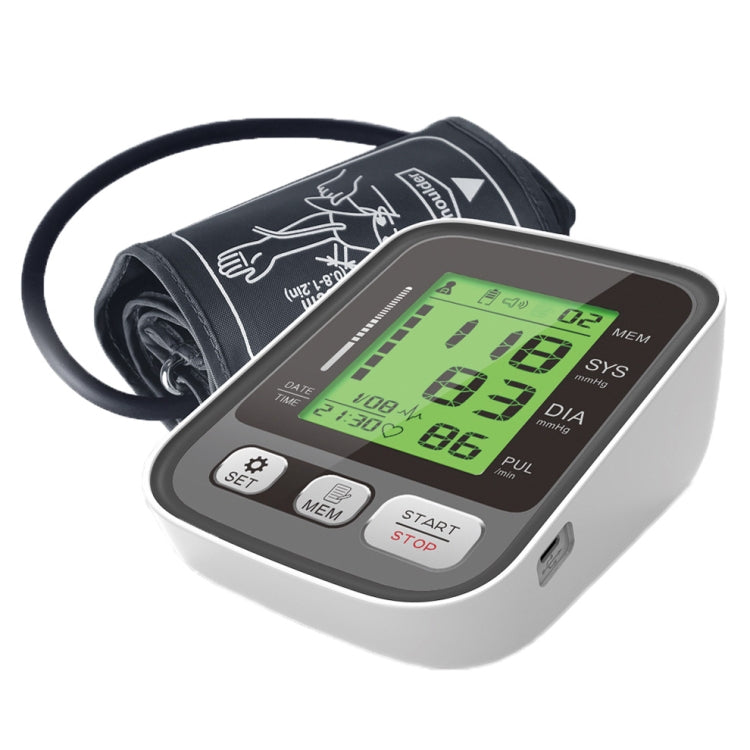 JZ-256A Tri-Color Backlight Automatic Upper Arm Sphygmomanometer Home Electronic Sphygmomanometer, Size:22-32cm(No Voice Broadcast) - Sphygmomanometer by PMC Jewellery | Online Shopping South Africa | PMC Jewellery