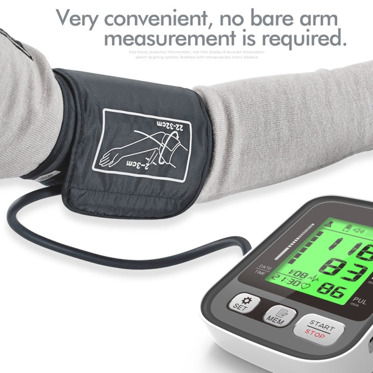 JZ-256A Tri-Color Backlight Automatic Upper Arm Sphygmomanometer Home Electronic Sphygmomanometer, Size:22-32cm(No Voice Broadcast) - Sphygmomanometer by PMC Jewellery | Online Shopping South Africa | PMC Jewellery