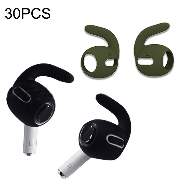 30PCS Ultra-thin Earphone Ear Caps For Apple Airpods Pro(Army Green) - Anti-dust & Ear Caps by PMC Jewellery | Online Shopping South Africa | PMC Jewellery