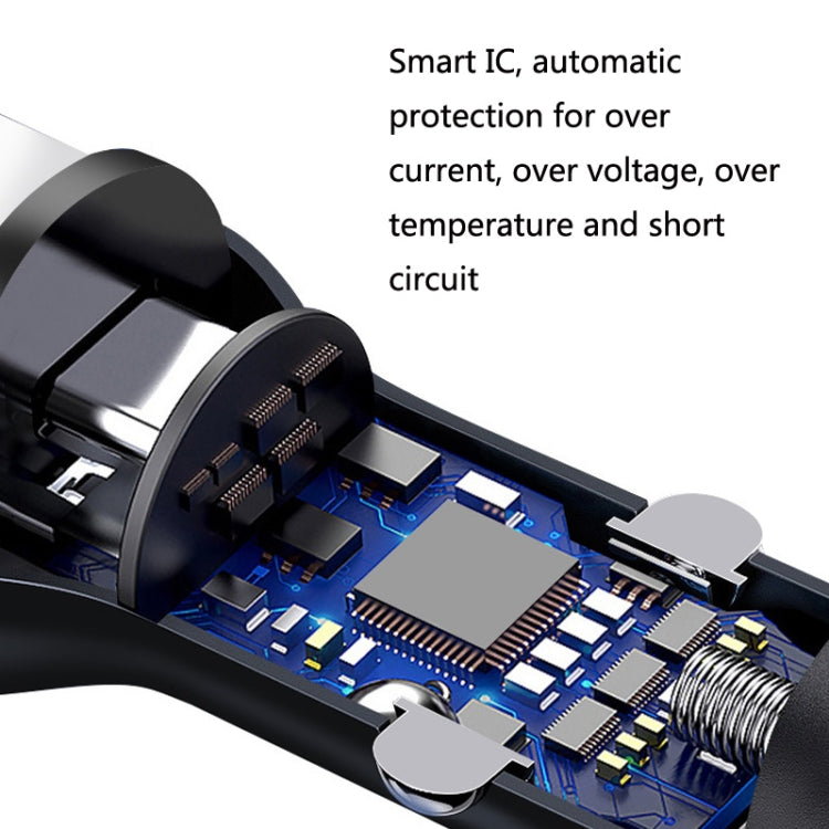 QIAKEY QK739 Dual Ports Fast Charge Car Charger(Black) - Car Charger by QIAKEY | Online Shopping South Africa | PMC Jewellery