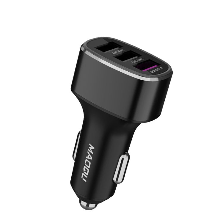 QIAKEY GT680 3 USB Ports Fast Charge Car Charger(Black) - Car Charger by QIAKEY | Online Shopping South Africa | PMC Jewellery