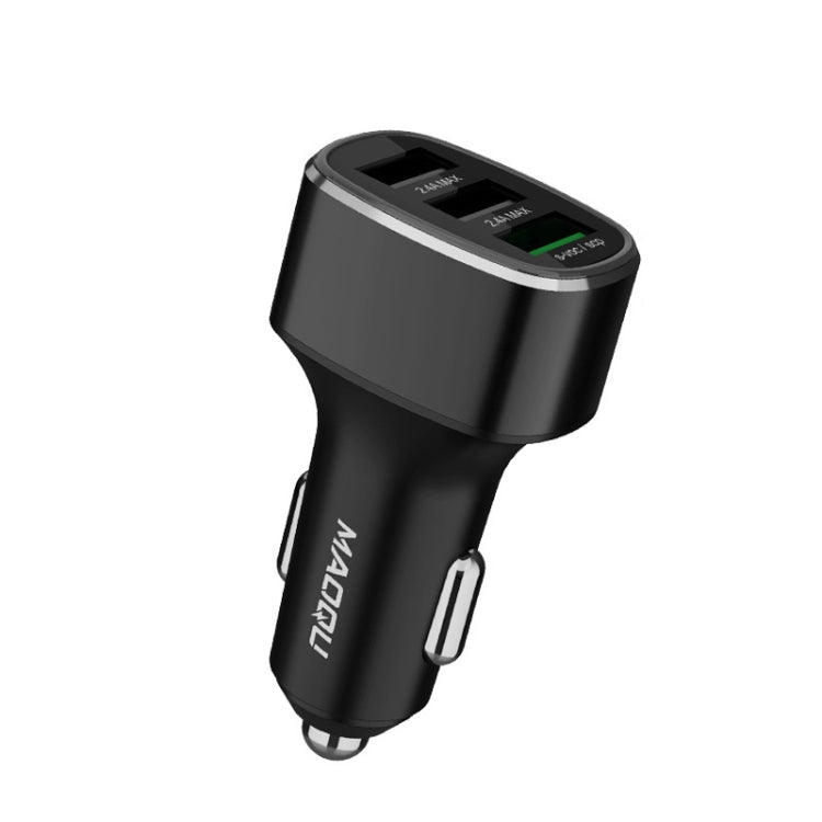 QIAKEY GT780 3 USB Ports Fast Charge Car Charger(Black) - Car Charger by QIAKEY | Online Shopping South Africa | PMC Jewellery