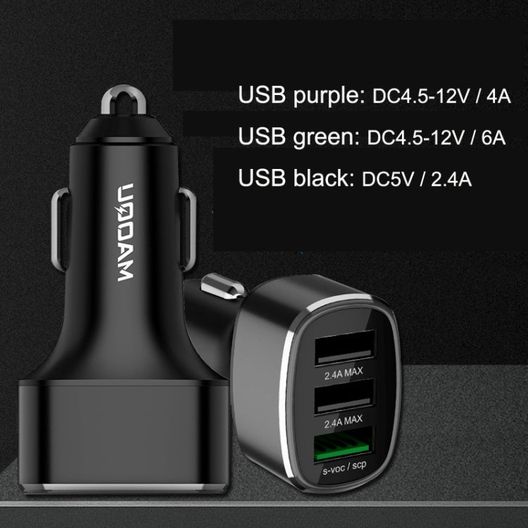 QIAKEY GT780 3 USB Ports Fast Charge Car Charger(Black) - Car Charger by QIAKEY | Online Shopping South Africa | PMC Jewellery