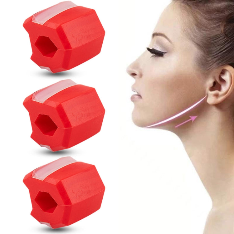 3PCS 6th Generation Masseter Ball Mandibular Trainer Facial Muscle Trainer Silicone Face-Lifting Device(Red) - Corrector by PMC Jewellery | Online Shopping South Africa | PMC Jewellery