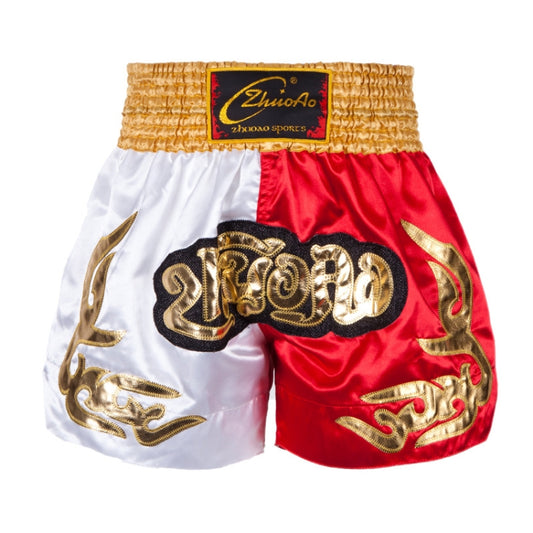 ZhuoAo Muay Thai/Boxing/Sanshou/Fighting Shorts for Men and Women, Size:S(Yellow Waist Stitching) - Sportswear by ZhuoAo | Online Shopping South Africa | PMC Jewellery