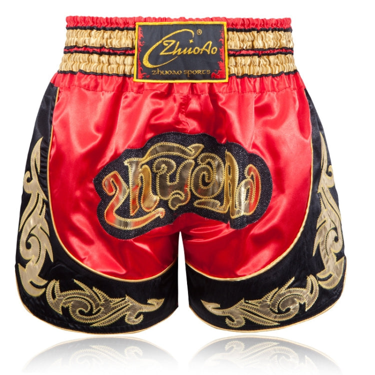 ZhuoAo Muay Thai/Boxing/Sanshou/Fighting Shorts for Men and Women, Size:S(Red Black Stitching) - Sportswear by ZhuoAo | Online Shopping South Africa | PMC Jewellery