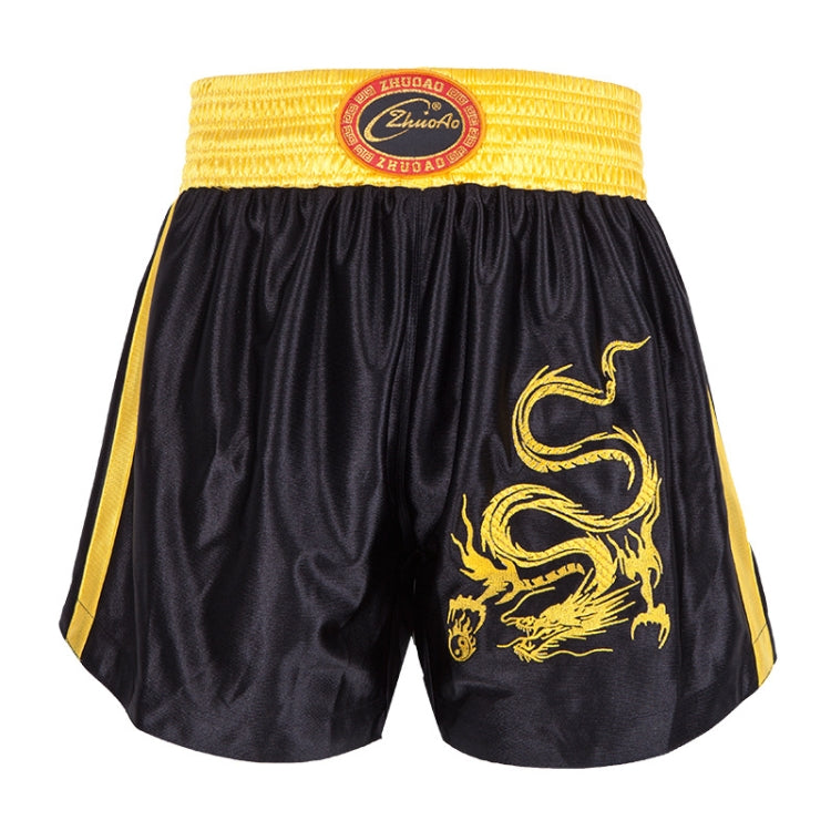 ZhuoAo Muay Thai/Boxing/Sanshou/Fighting Shorts for Men and Women, Size:XXL(Embroidered Dragon Black) - Sportswear by ZhuoAo | Online Shopping South Africa | PMC Jewellery | Buy Now Pay Later Mobicred