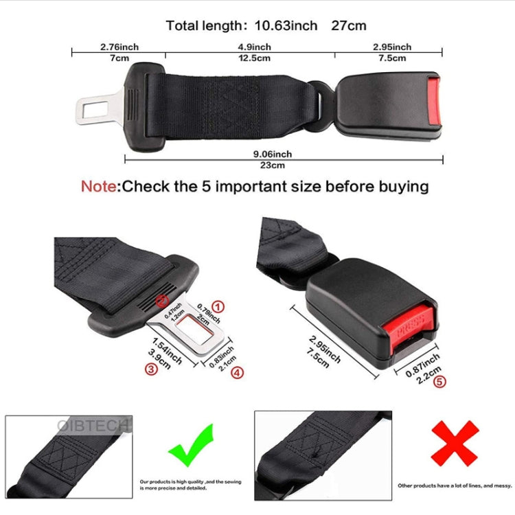 2 PCS Child And Pregnant Woman Car Seat Belt Extender, Length:29cm(Black) - Seat Belts & Padding by PMC Jewellery | Online Shopping South Africa | PMC Jewellery