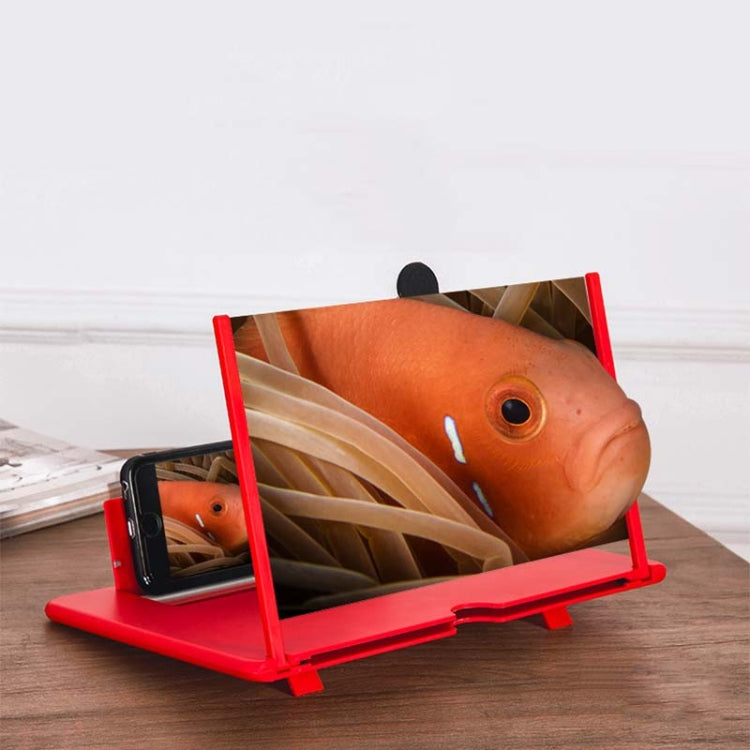 Pull-out Mobile Phone Screen Magnifier 3D Video Desktop Mobile Phone Holder, Size:10 inch(Red) - free shipping - PMC TechLife - Order now!