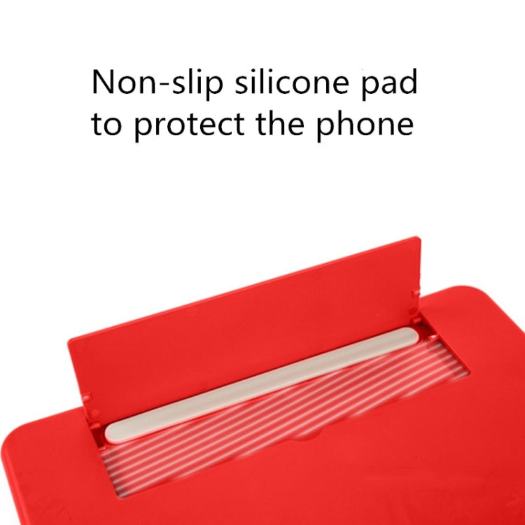 Pull-out Mobile Phone Screen Magnifier 3D Video Desktop Mobile Phone Holder, Size:10 inch(Red) - free shipping - PMC TechLife - Order now!