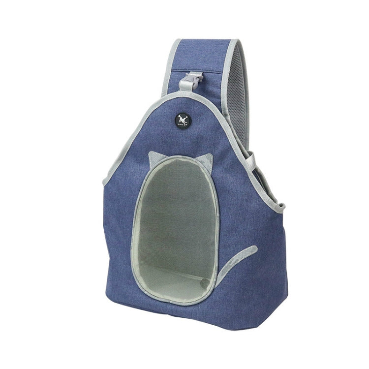 TAILUP Pets Carry Out Shoulder Bag Convenient Foldable Leather Chest Bag, Specification: M(Jean Blue) - Pet Storages & Bags by PMC TechLife | Online Shopping South Africa | PMC TechLife | Buy Now Pay Later Mobicred
