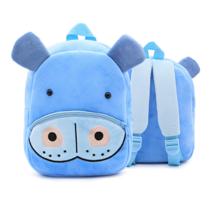 Kids 3D Animal Velvet Backpacks Children Cartoon Kindergarten Toys Gifts School Bags(Hippo) - Kids Bags by PMC Jewellery | Online Shopping South Africa | PMC Jewellery | Buy Now Pay Later Mobicred