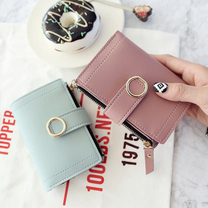 Women Wallets Small Fashion Leather Purse Ladies Card Bag For Female Purse Money Clip Wallet(Light Pink) - Wallets by PMC Jewellery | Online Shopping South Africa | PMC Jewellery