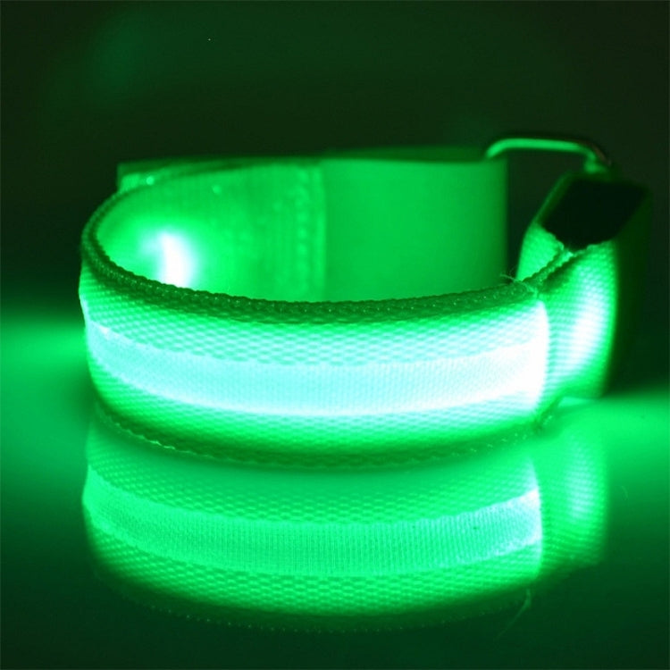 Nylon Night Sports LED Light Armband Light Bracelet, Specification:Battery Version(Green) - Wristbands by PMC Jewellery | Online Shopping South Africa | PMC Jewellery