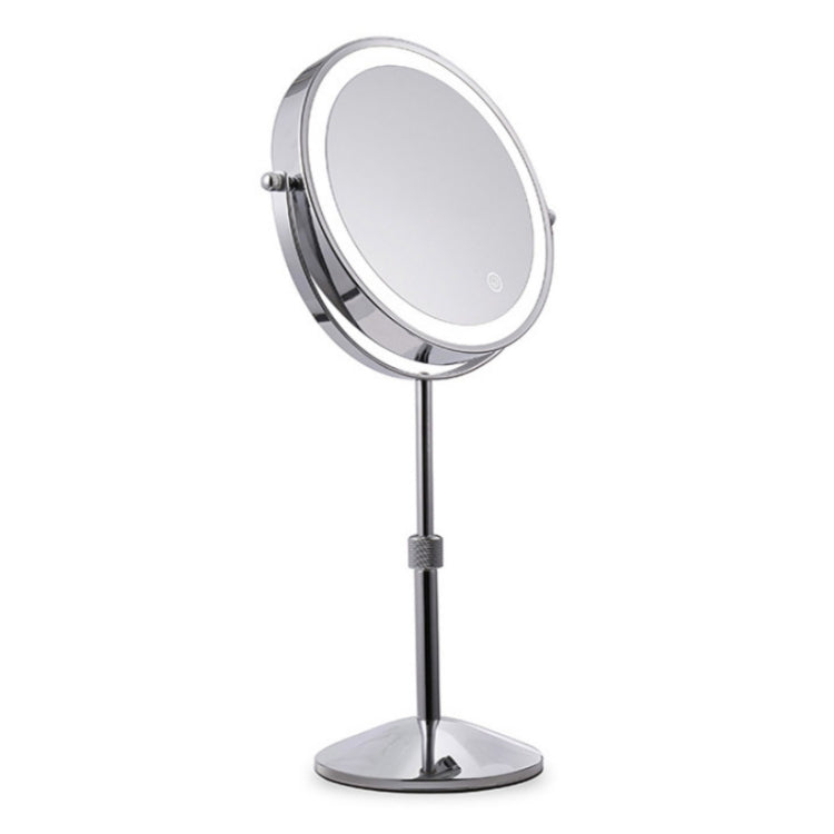 Desktop Double-SidedRound LED Luminous Makeup Mirror Liftable Magnifying Mirror, Specification:Plane + 7 Times Magnification(7-inch Rechargeable) - Mirror by PMC Jewellery | Online Shopping South Africa | PMC Jewellery