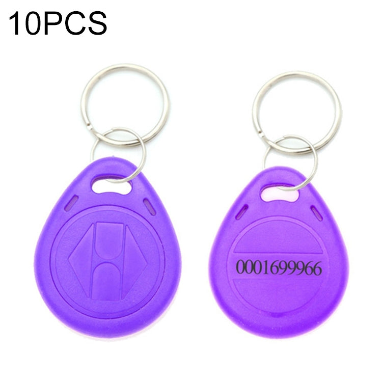 10 PCS 125KHz TK/EM4100 Proximity ID Card Chip Keychain Key Ring(Purple) - Access Card by PMC Jewellery | Online Shopping South Africa | PMC Jewellery