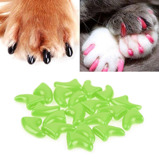 20 PCS Silicone Soft Cat Nail Caps / Cat Paw Claw / Pet Nail Protector/Cat Nail Cover, Size:S(Green) - Pet Care by PMC Jewellery | Online Shopping South Africa | PMC Jewellery