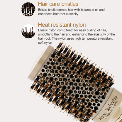 Ceramic Aluminium Hair Comb Round Brush with Nylon Bristle Professional Barber Styling Hair Brush(25mm) - Combs by PMC Jewellery | Online Shopping South Africa | PMC Jewellery