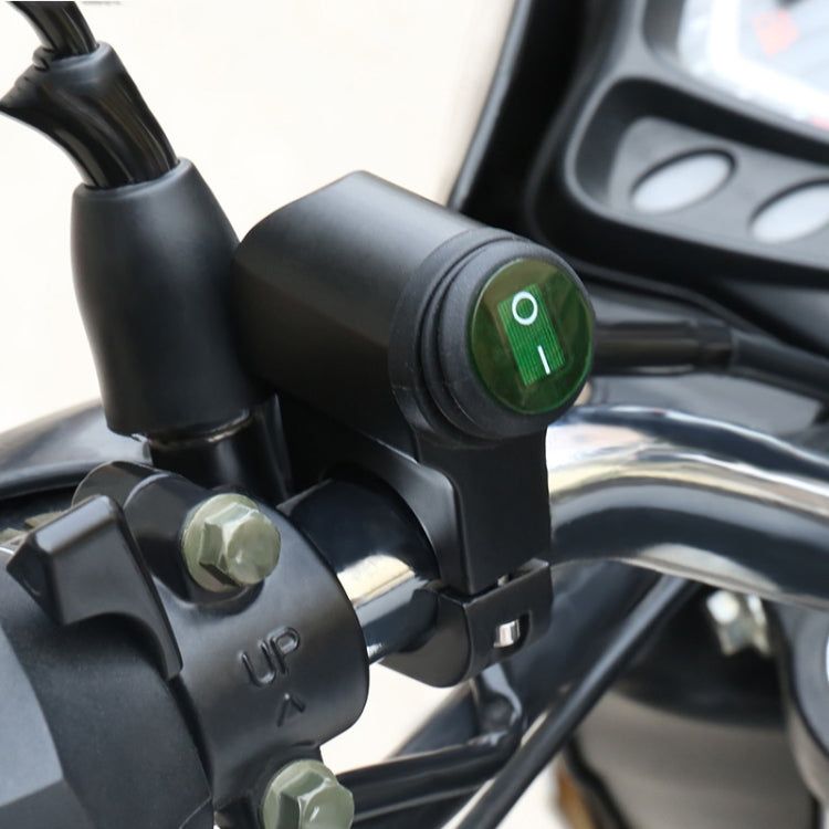 Motorcycle Aluminum Alloy Faucet LED Waterproof Switch Accessories Headlight Switch(Green Light Black) - free shipping - PMC TechLife - Order now!