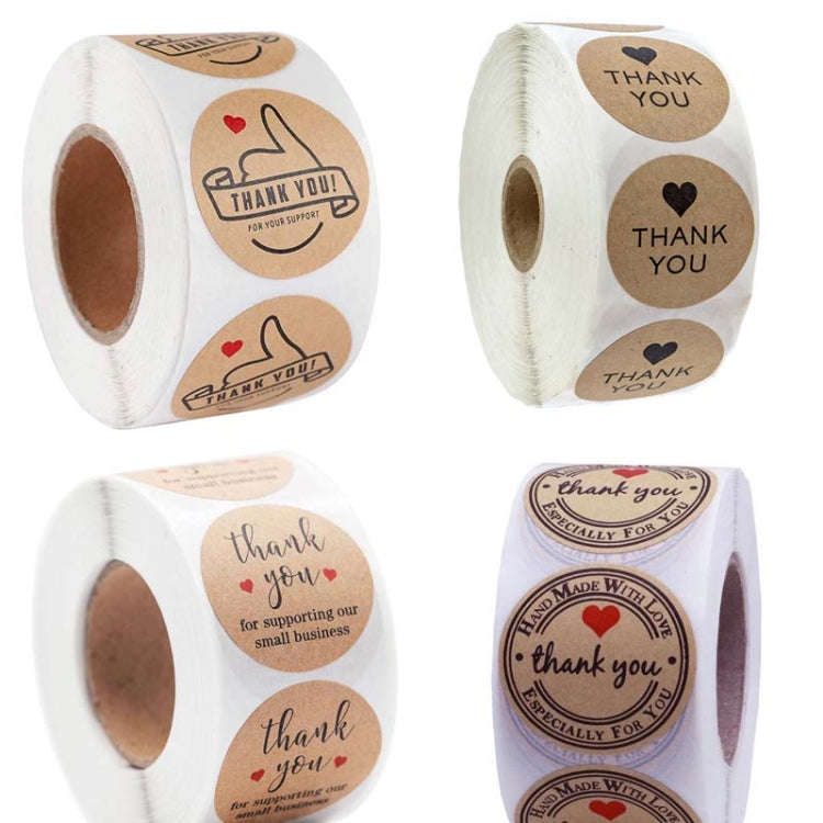 Kraft Paper Roll Sticker Thank You Sticker Label Red Love Envelope Decoration, Size: 2.5cm/1inch(B-10) - Sticker & Tags by PMC Jewellery | Online Shopping South Africa | PMC Jewellery