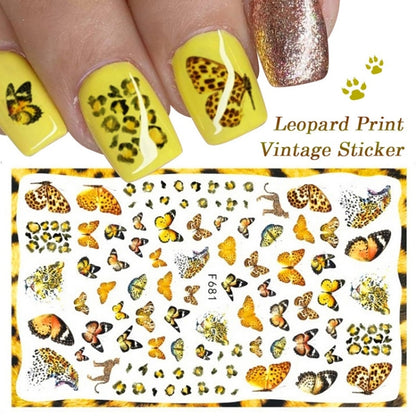 10pcs 3D Adhesive Butterfly Retro Rose Color Nail Art Sticker(F-629) - Nail Stickers by PMC Jewellery | Online Shopping South Africa | PMC Jewellery