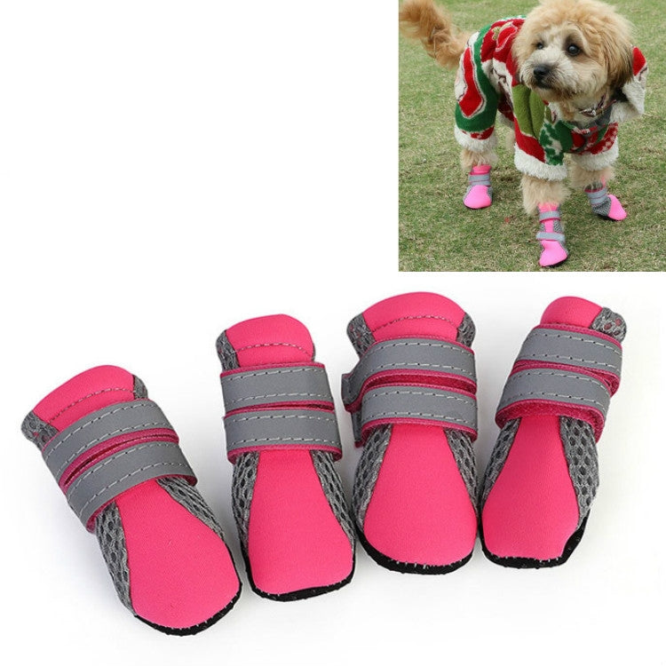 4 in 1 Pet Shoes Dog Shoes Walking Shoes Small Dogs Pet Supplies, Size: S(Pink) - Shoes by PMC Jewellery | Online Shopping South Africa | PMC Jewellery