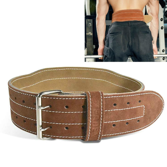 EADEN Cowhide Fitness Waist Protective Belt Squat Weightlifting Waist Support, Size:L(Brown) - Sports Safety by PMC Jewellery | Online Shopping South Africa | PMC Jewellery