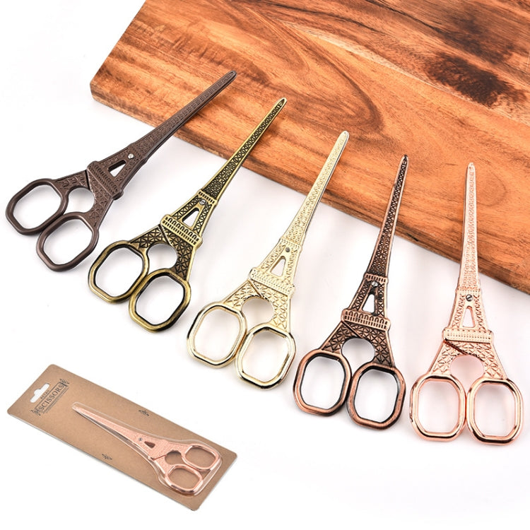 Stainless Steel Eiffel Tower Scissors Handmade Thread Tea Bag Scissors(Golden) - Burin &Cutting Knife by PMC Jewellery | Online Shopping South Africa | PMC Jewellery