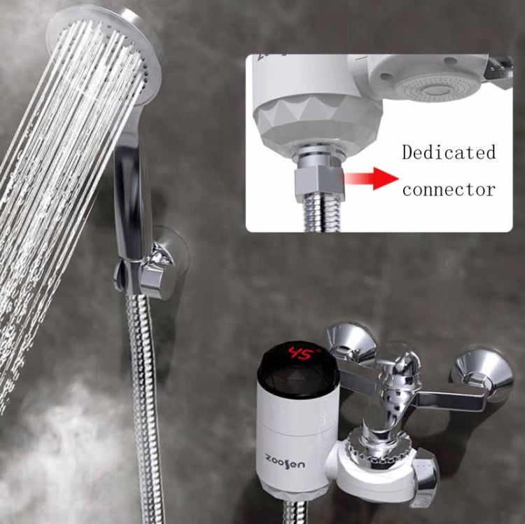 Zoosen Electric Hot Water Faucet Connection Type Instant Hot Water Faucet CN Plug, Style:White + Leak Protection - Faucets & Accessories by zoosen | Online Shopping South Africa | PMC Jewellery