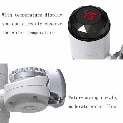 Zoosen Electric Hot Water Faucet Connection Type Instant Hot Water Faucet CN Plug, Style:White + Leak Protection - Faucets & Accessories by zoosen | Online Shopping South Africa | PMC Jewellery
