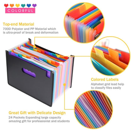Organ Expanding Colored File Folder A4 Organizer Portable Business Office Supplies, Size: 33x23.5cm, Size:37 Pockets - File Folder by PMC Jewellery | Online Shopping South Africa | PMC Jewellery