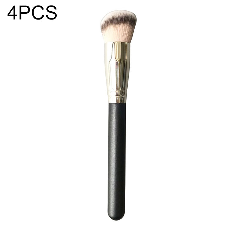 4 PCS Fiber Hair Makeup Brush Wooden Handle Foundation Brush, Style:170 Diagonal Foundation Brush - Makeup Brushes by PMC Jewellery | Online Shopping South Africa | PMC Jewellery